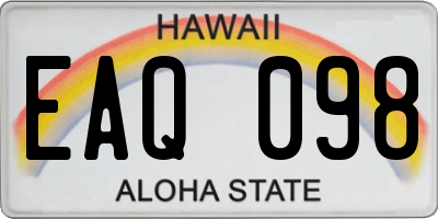 HI license plate EAQ098
