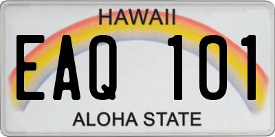 HI license plate EAQ101