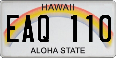 HI license plate EAQ110