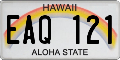 HI license plate EAQ121