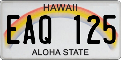 HI license plate EAQ125