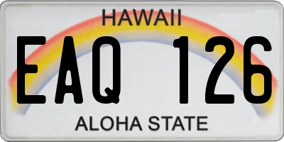 HI license plate EAQ126