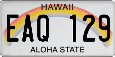 HI license plate EAQ129