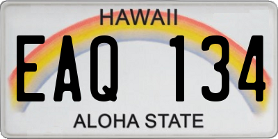 HI license plate EAQ134