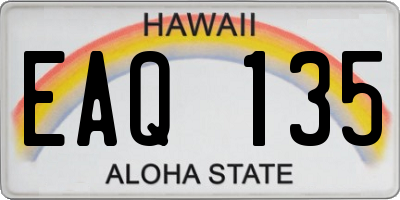 HI license plate EAQ135