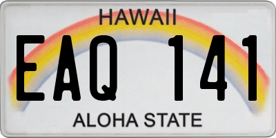 HI license plate EAQ141