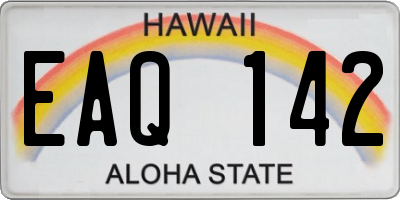 HI license plate EAQ142