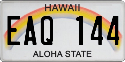 HI license plate EAQ144