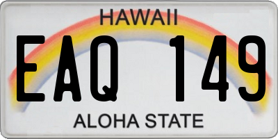 HI license plate EAQ149