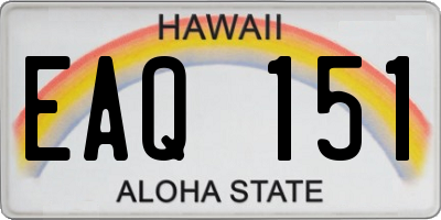 HI license plate EAQ151