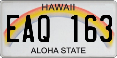 HI license plate EAQ163