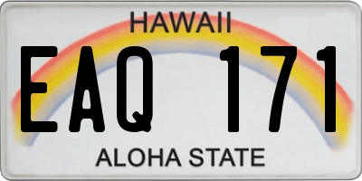 HI license plate EAQ171
