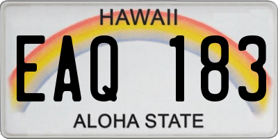 HI license plate EAQ183