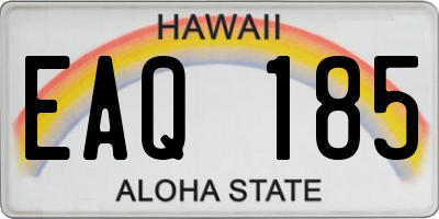HI license plate EAQ185