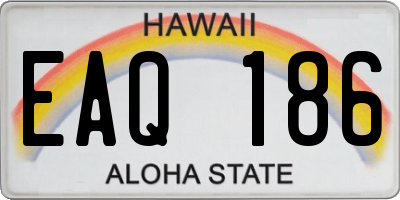 HI license plate EAQ186