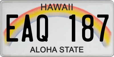 HI license plate EAQ187