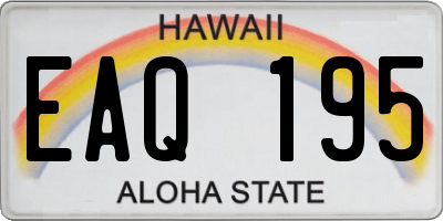 HI license plate EAQ195