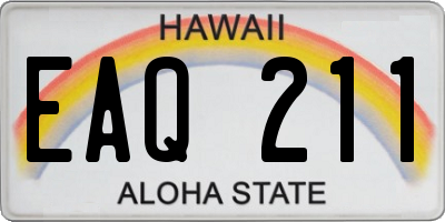HI license plate EAQ211