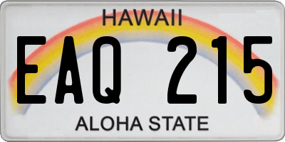 HI license plate EAQ215