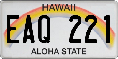 HI license plate EAQ221