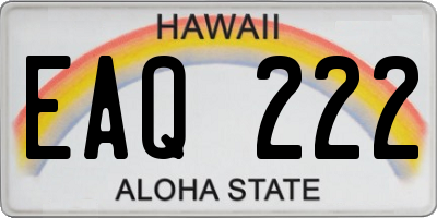 HI license plate EAQ222