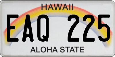 HI license plate EAQ225