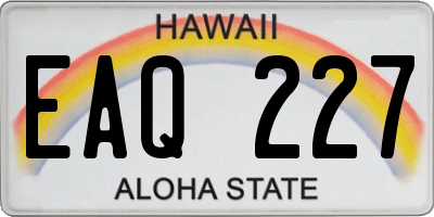 HI license plate EAQ227