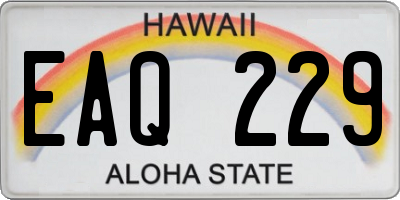 HI license plate EAQ229