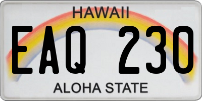 HI license plate EAQ230