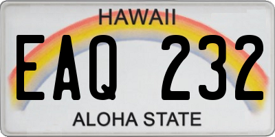 HI license plate EAQ232