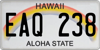 HI license plate EAQ238