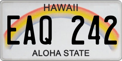 HI license plate EAQ242