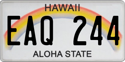 HI license plate EAQ244