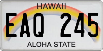 HI license plate EAQ245