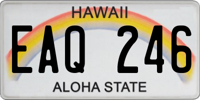 HI license plate EAQ246