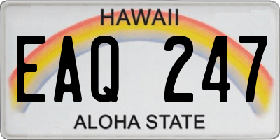 HI license plate EAQ247