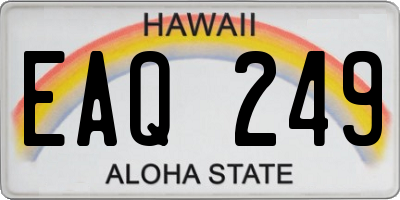 HI license plate EAQ249