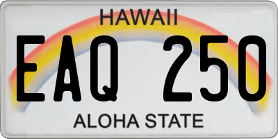 HI license plate EAQ250