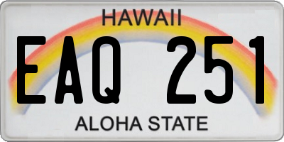 HI license plate EAQ251