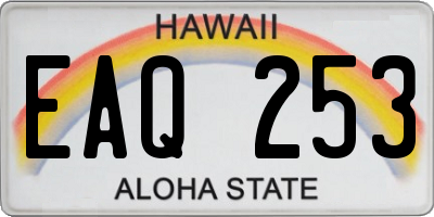 HI license plate EAQ253