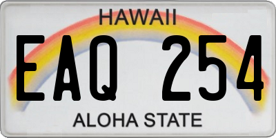 HI license plate EAQ254