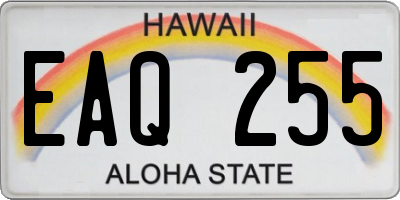 HI license plate EAQ255