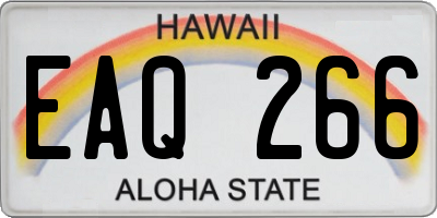 HI license plate EAQ266