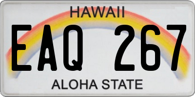 HI license plate EAQ267