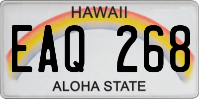 HI license plate EAQ268