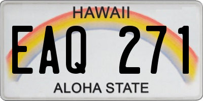 HI license plate EAQ271