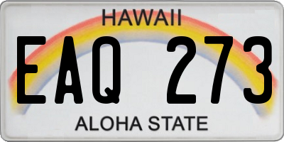 HI license plate EAQ273