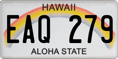 HI license plate EAQ279