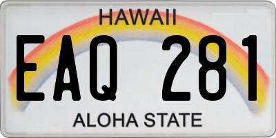 HI license plate EAQ281