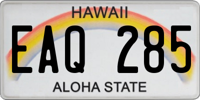 HI license plate EAQ285